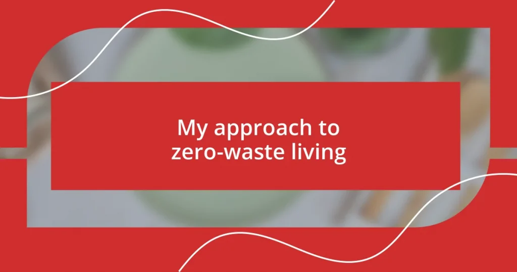 My approach to zero-waste living