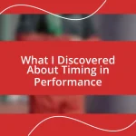 What I Discovered About Timing in Performance